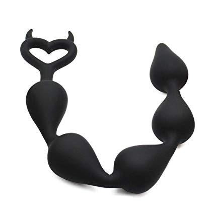 3-Black Silicone Anal Beads