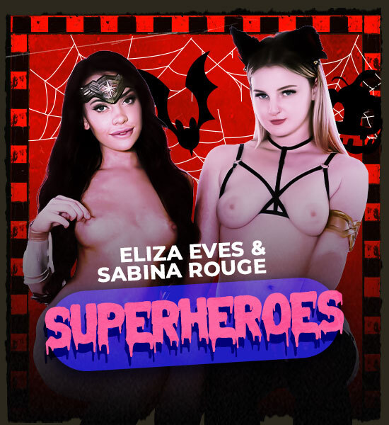 Eliza Eves Sabina Rouge adult superhero costume